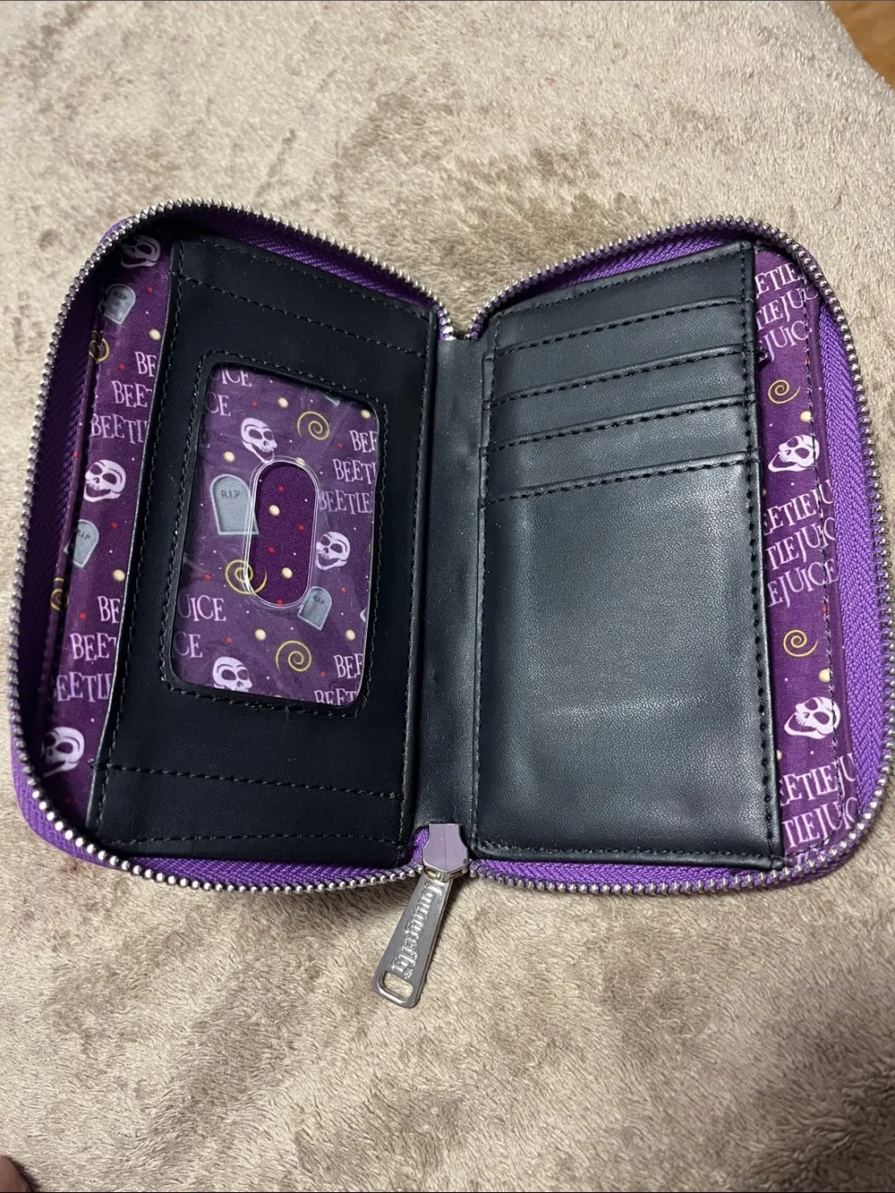 Beetlejuice Themed Black & Purple Phone Wallet Case